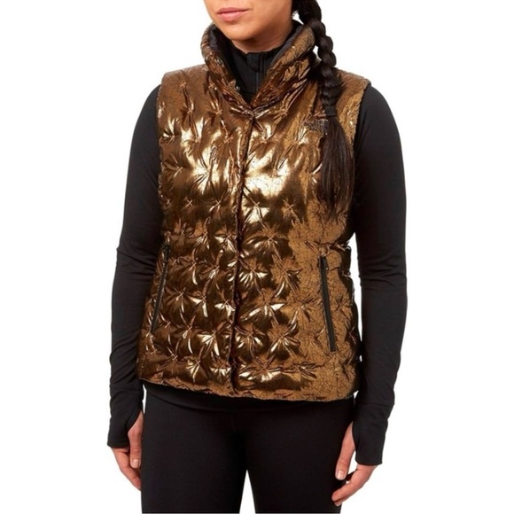 The North Face Women's Holladown Crop Vest Metallic Copper, Small NWT - Picture 2 of 4